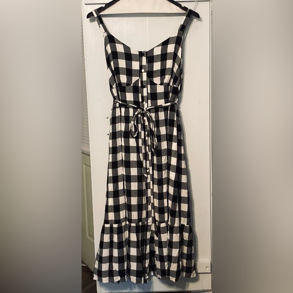 🖤🤍Lane Bryant - Spring Gingham Button-Front Midi Dress - Picture 2 of 8